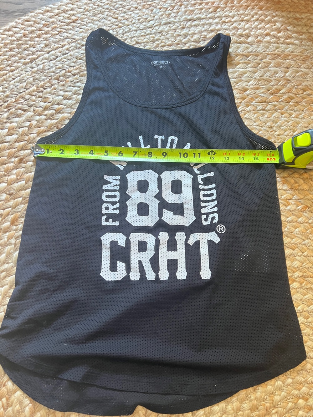 Carhartt Black Mesh Racerback Tank with White Graphic - Picture 2 of 7
